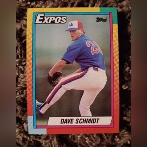 Dave Schmidt - Expos Baseball Card - Blue and White Uniform